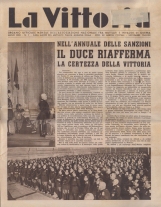 LA VITTORIA ORGANO UFFICIALE MENSILE DELL'ASSOCIAZIONE NAZIONALE FRA MUTILATI E INVALIDI DI GUERRA ANNO XXIII N.1 - NOVEMBRE 1940