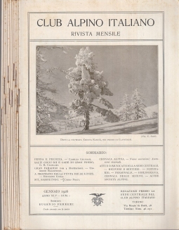 Club Alpino Italiano Rivista mensile Gennaio -Dicembre 1926 Anno XLV Tutto il pubblicato Numeri da 1a 12