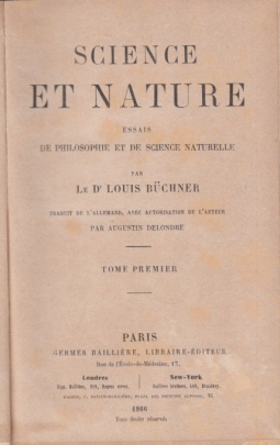 Science et nature essais de philosophie et de science naturelle. Tome Premier