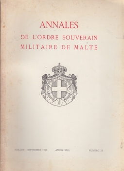 Annales de l'ordre souverain militaire de Malte Juillet-September 1963