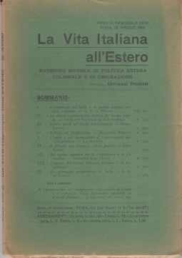 La Vita Italiana all'Estero Anno III Fascicolo XXIX Roma, 15 Maggio 1915