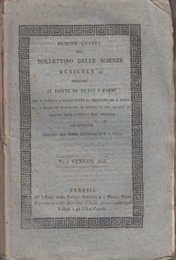 Sezione quarta del Bollettino delle Scienze Agricole ec. dedicato ai dotti di tutti i paesi n. 1 Gennaio 1825, n. 3 Marzo 1825, n.5