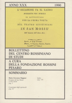 Bolletino del centro Rossiniano di studi anno 30 - 1990
